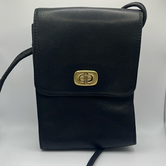 Nine West - Small Crossbody with Turn Lock Closure, Black - Picture 1 of 7